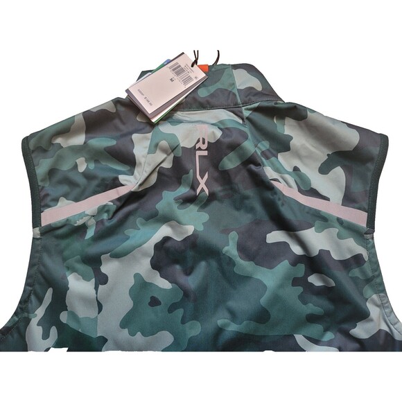 NWT RLX Ralph Lauren Water Repellent Packable Green Camo Full Zip Vest $188, M - Picture 5 of 9